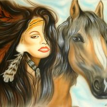 Idian girl and horse
